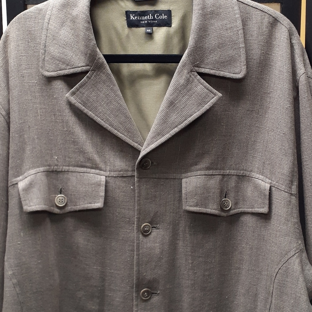 Kenneth Cole lined Linen Shirt Jacket size 46